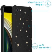 iMoshion Design hoesje met koord iPhone SE (2022 / 2020) / 8 / 7 - Sterren - Zwart / Goud