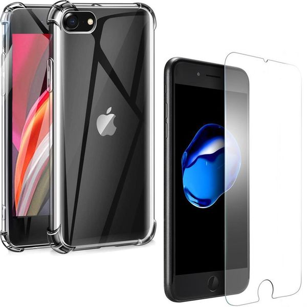 iMoshion Anti-Shock Backcover + Glass Screenprotector iPhone 8 / 7