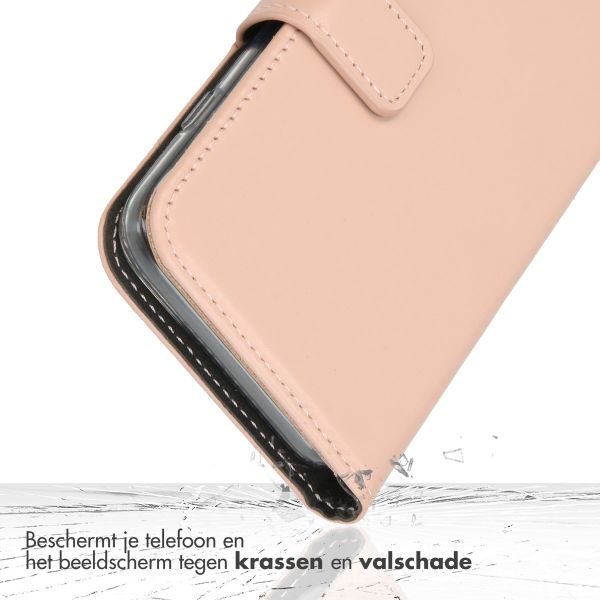 Selencia Echt Lederen Bookcase Samsung Galaxy A22 (5G) - Roze