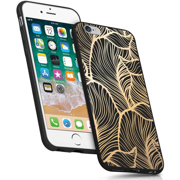 iMoshion Design hoesje iPhone 6 / 6s - Bladeren / Zwart