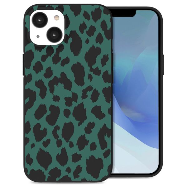 iMoshion Design hoesje iPhone 14 - Luipaard - Groen / Zwart