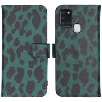 iMoshion Design Softcase Bookcase Galaxy A21s - Green Leopard