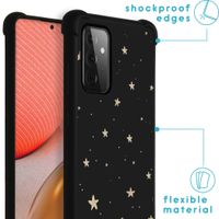 iMoshion Design hoesje met koord voor Samsung Galaxy A72 - Sterren - Zwart / Goud