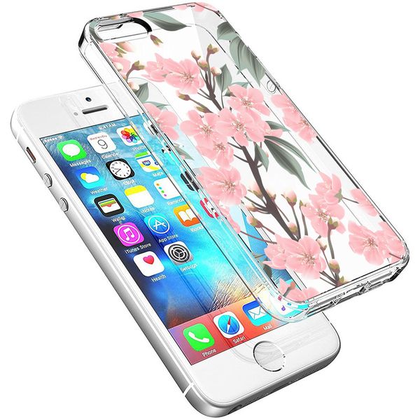 iMoshion Design hoesje iPhone 5 / 5s / SE - Bloem - Roze / Groen