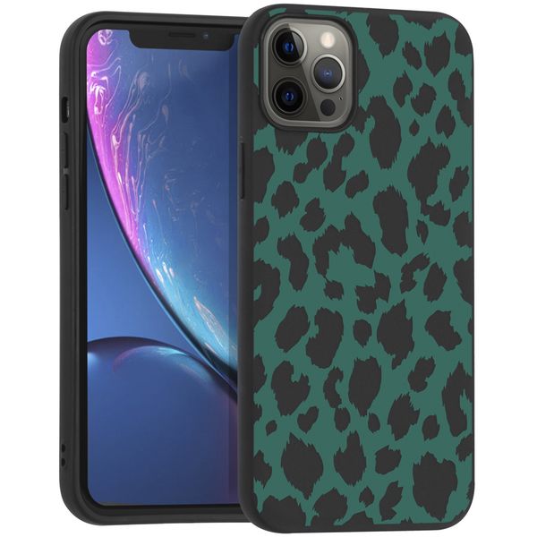 iMoshion Design hoesje iPhone 12 Pro Max - Luipaard - Groen / Zwart