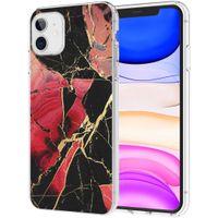 iMoshion Design hoesje iPhone 11 - Marmer - Gebroken Rood