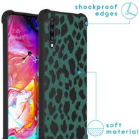 iMoshion Design hoesje met koord Samsung Galaxy A70 - Luipaard - Groen / Zwart