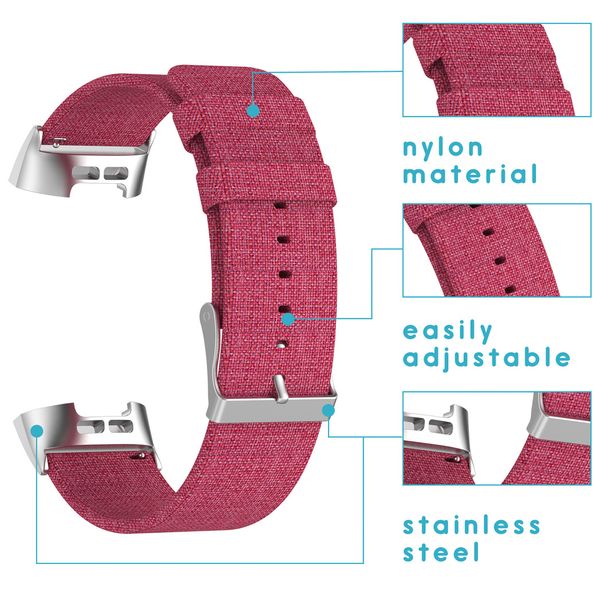 iMoshion Nylon bandje Fitbit Charge 3 / 4 - Roze