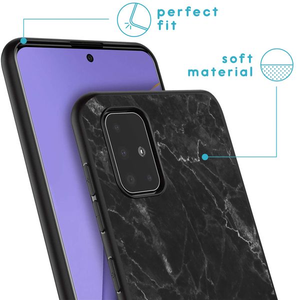 iMoshion Design hoesje Samsung Galaxy A51 - Marmer / Zwart