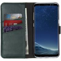 Selencia Echt Lederen Bookcase Samsung Galaxy S8 - Groen