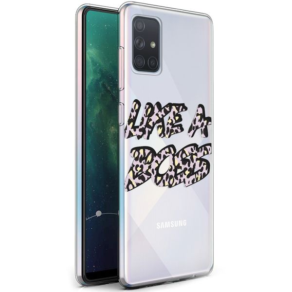 iMoshion Design hoesje Galaxy A71 - Like A Boss - Paars / Zwart