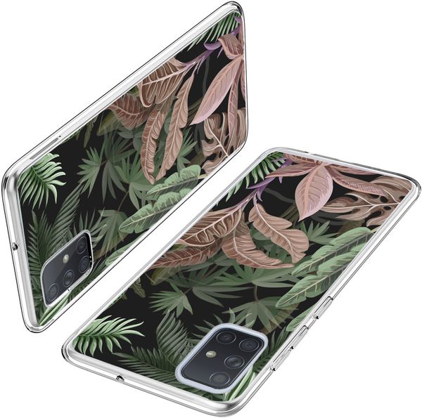 iMoshion Design hoesje Samsung Galaxy A71 - Jungle - Groen / Roze