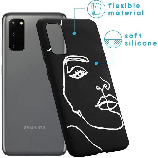 iMoshion Design hoesje Samsung Galaxy S20 - Abstract Gezicht - Wit