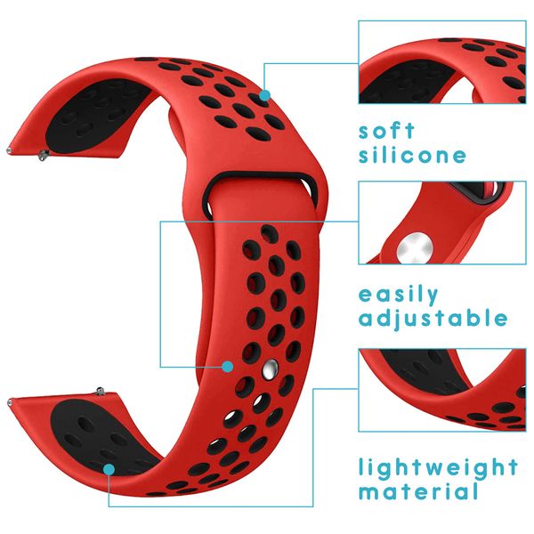 iMoshion Siliconen sport bandje Fitbit Versa 2 / Lite - Rood / Zwart