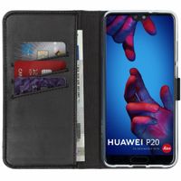 Selencia Echt Lederen Bookcase Huawei P20 - Zwart