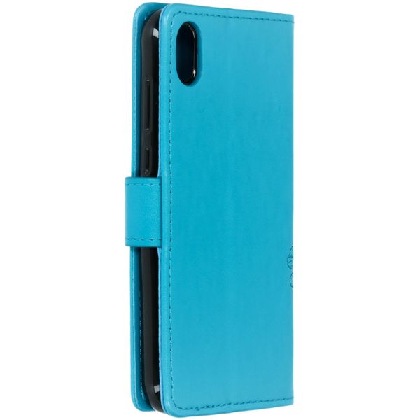 Klavertje Bloemen Bookcase Huawei Y5 (2019) - Turquoise