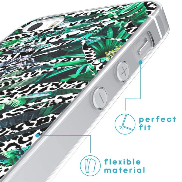 iMoshion Design hoesje iPhone 5 / 5s / SE - Jungle - Wit / Zwart