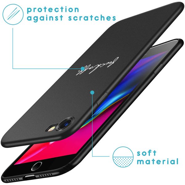 iMoshion Design hoesje iPhone SE (2022 / 2020) / 8 / 7 - Fuck Off - Zwart