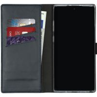 Selencia Echt Lederen Bookcase Galaxy Note 10 Plus - Donkerblauw