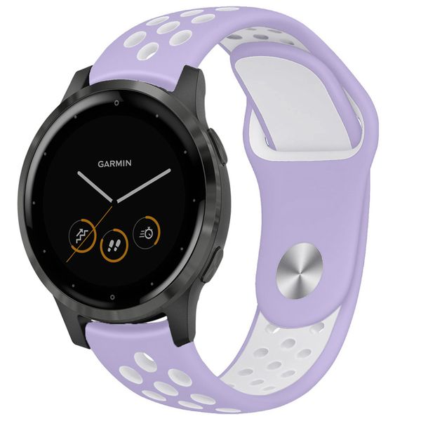 iMoshion Siliconen sport bandje Garmin Vivoactive 4L - Paars / Wit