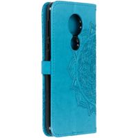 Mandala Bookcase Motorola Moto G7 Power - Turquoise