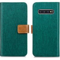 iMoshion Luxe Canvas Bookcase Samsung Galaxy S10 - Groen