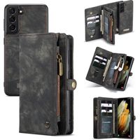 CaseMe Luxe Lederen 2 in 1 Portemonnee Bookcase Samsung Galaxy S21