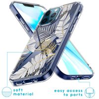 iMoshion Design hoesje iPhone 12 (Pro) - Bladeren / Zwart