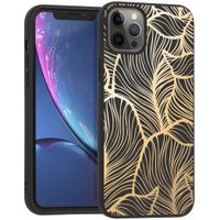 iMoshion Design hoesje iPhone 12 Pro Max - Bladeren / Zwart