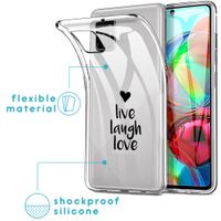 iMoshion Design hoesje Samsung Galaxy A71 - Live Laugh Love - Zwart