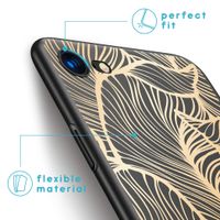 iMoshion Design hoesje iPhone SE (2022 / 2020) / 8 / 7 - Bladeren / Zwart