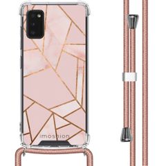 iMoshion Design hoesje met koord Samsung Galaxy A41 - Grafisch Koper - Roze / Goud