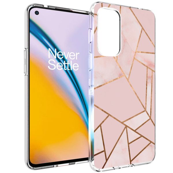 iMoshion Design hoesje OnePlus Nord 2 - Grafisch Koper / Roze