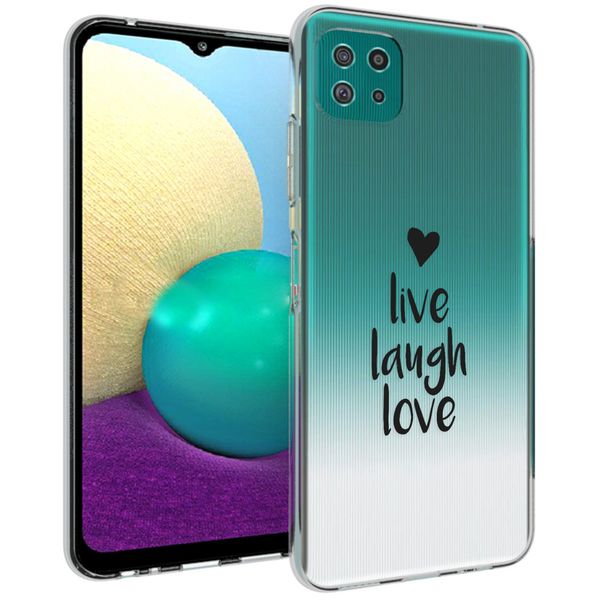 iMoshion Design hoesje Galaxy A22 (5G) - Live Laugh Love - Zwart