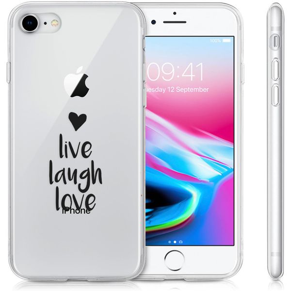 iMoshion Design hoesje iPhone SE (2022 / 2020) / 8 / 7 / 6 - Live Laugh Love