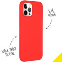 Accezz Liquid Silicone Backcover iPhone 12 Pro Max - Rood