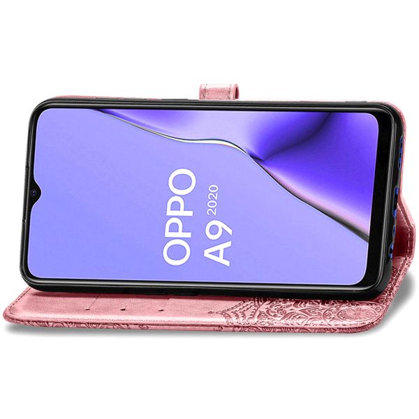 Mandala Bookcase Oppo A5 (2020) / A9 (2020) - Rosé Goud