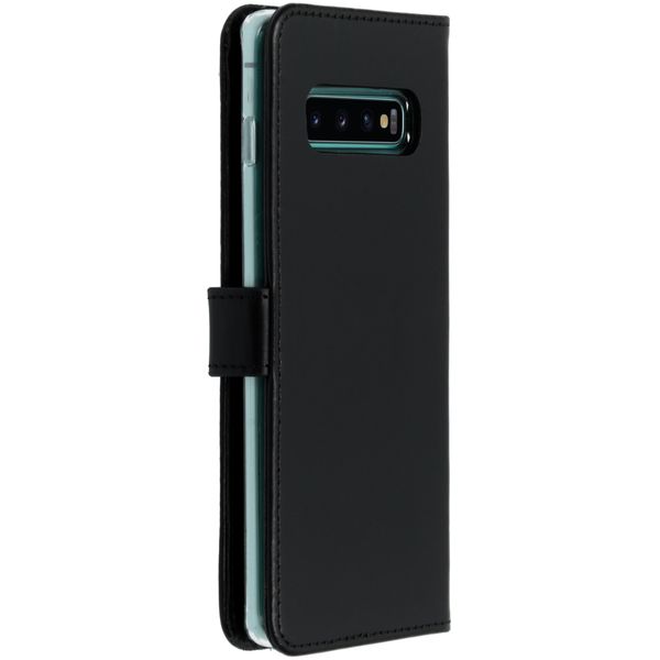 Selencia Echt Lederen Bookcase Samsung Galaxy S10 Plus - Zwart