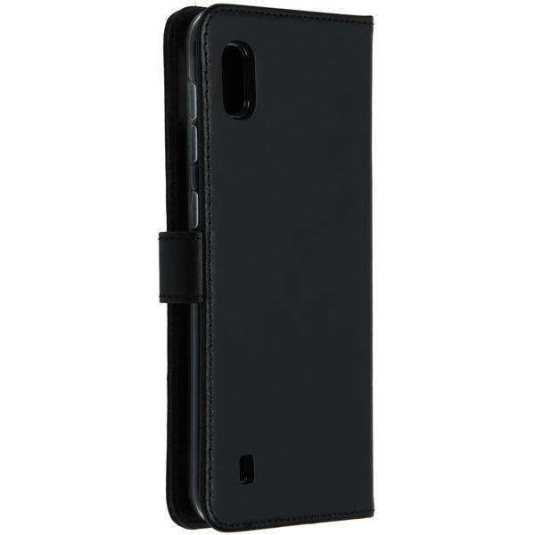 Selencia Echt Lederen Bookcase Samsung Galaxy A10 - Zwart