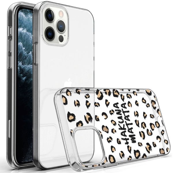 iMoshion Design hoesje iPhone 12 (Pro) - Luipaard - Bruin / Zwart