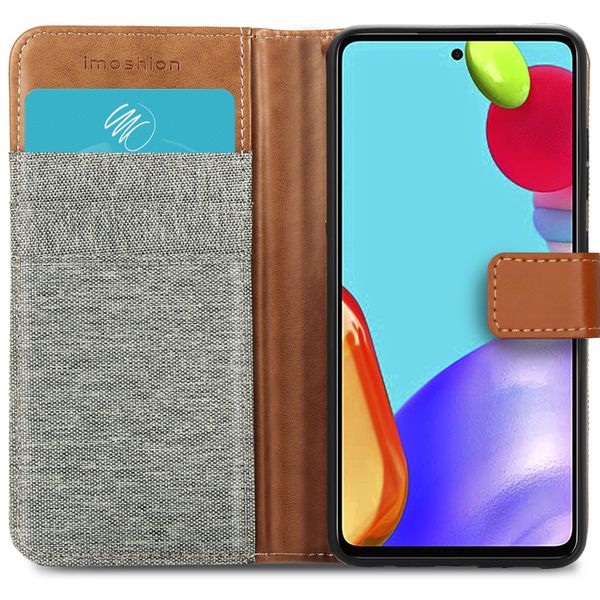 iMoshion Luxe Canvas Bookcase Samsung Galaxy A52(s) (5G/4G) - Grijs