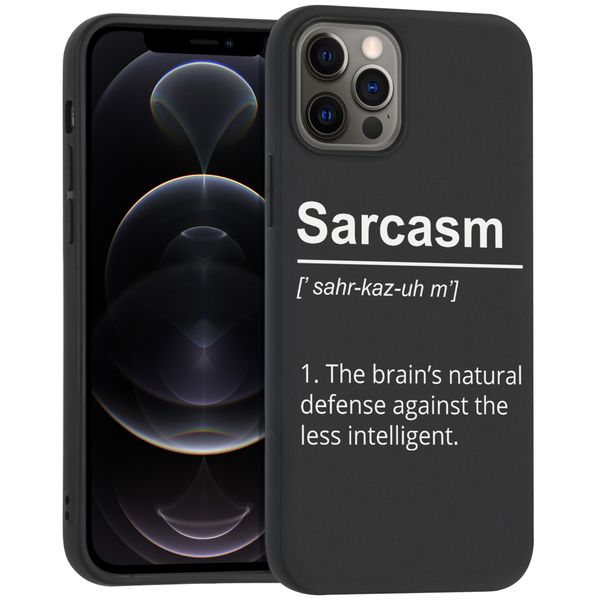 iMoshion Design hoesje iPhone 12 (Pro) - Quote - Zwart