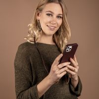 Selencia Aina Slang Hoesje met koord iPhone 12 Pro Max - Donkerrood