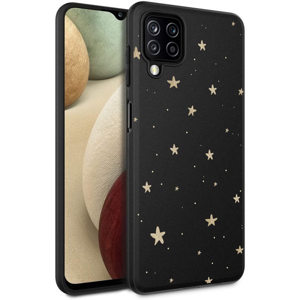 iMoshion Design hoesje Samsung Galaxy A12 - Sterren / Zwart