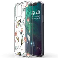 iMoshion Design hoesje iPhone 12 (Pro) - Bloem - Roze / Groen