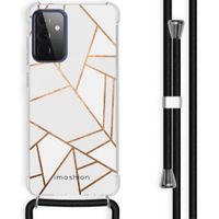 iMoshion Design hoesje met koord voor Samsung Galaxy A72 - Grafisch Koper - Wit / Goud