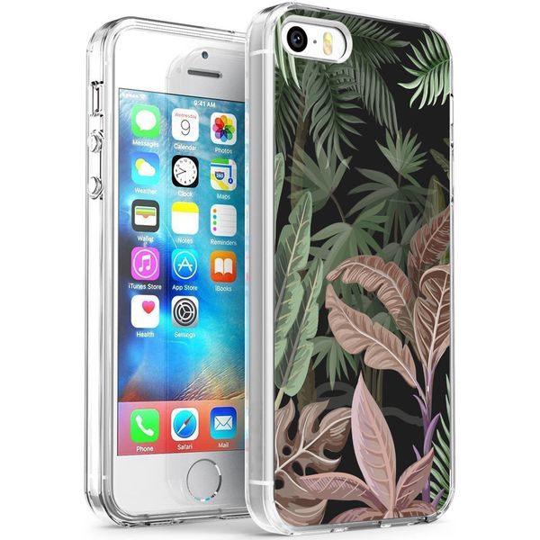 iMoshion Design hoesje iPhone 5 / 5s / SE - Jungle - Groen / Roze