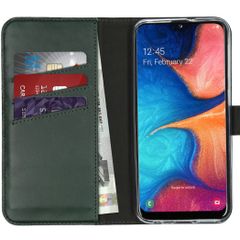 Selencia Echt Lederen Bookcase Samsung Galaxy A20e - Groen