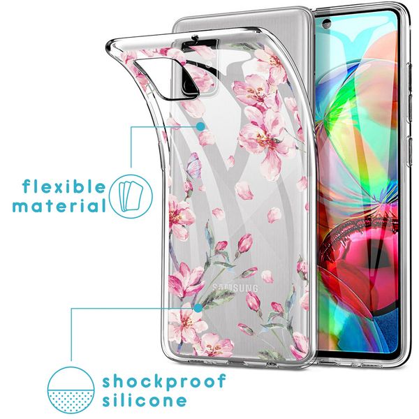 iMoshion Design hoesje Samsung Galaxy A71 - Bloem - Roze