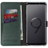 Selencia Echt Lederen Bookcase Samsung Galaxy S9 Plus - Groen